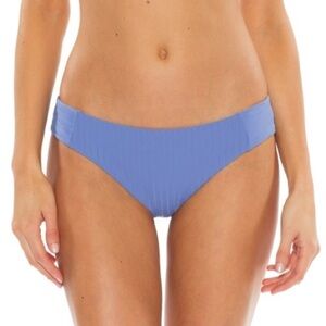 NWT Becca by Rebecca Virtue Loreto Ribbed Bikini Bottoms Mist Blue